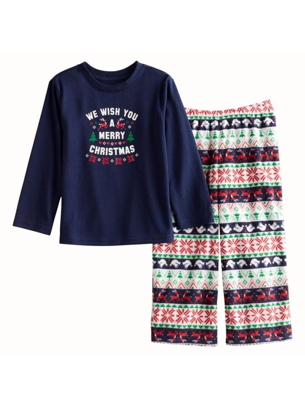 Jammies For Your Families Womens S NEW Christmas Fairisle Pajama Set 2pc Fleece